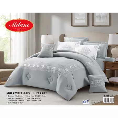 Milanobedlinen Comforter Elia Embroidery 11 Pcs Set 